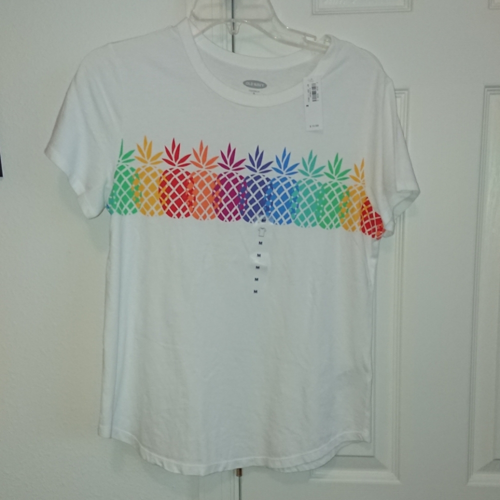 NWT Old Navy Rainbow Pineapple Tee